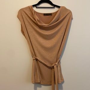 Limited scoop neck sparkly gold shirt size small